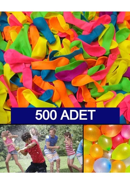 500 Adet Su Balonu Karışık Renkli Balon Eğlenceli Su Savaşları