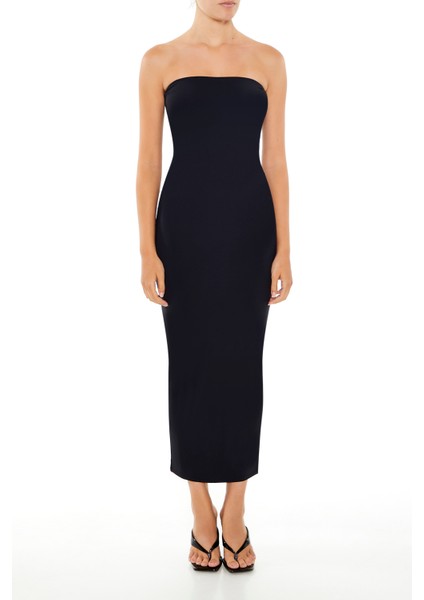 Straplez Yaka Maxi Elbise modelleri