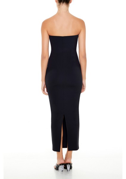 Straplez Yaka Maxi Elbise