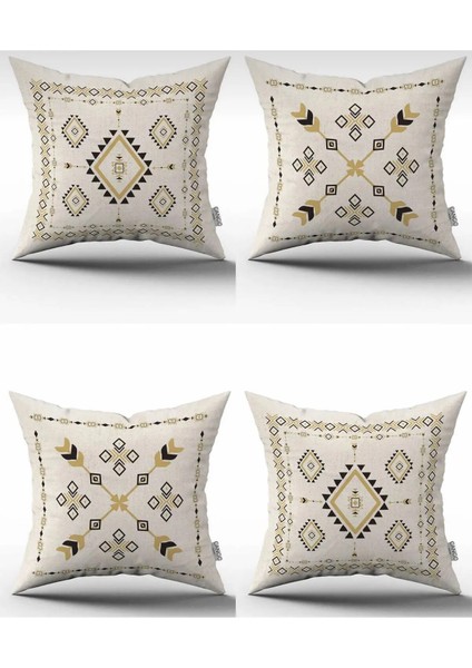 Dijital Baskılı Kırlent Kılıfı Etnikdesen 4'lü