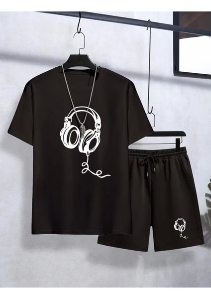 Punıx Kıds Özel Üretim Kulaklık Baskılı Yeni Stil Erkek Çocuk T-Shırt Şort Takım