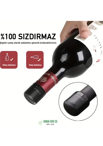 . Vakumlu ve Kilitli Şarap Şişesi ve Şişe Tıpası - Tazeleyen ve Koruyan Tasarım fiyatları