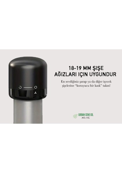 . Vakumlu ve Kilitli Şarap Şişesi ve Şişe Tıpası - Tazeleyen ve Koruyan Tasarım fırsatları