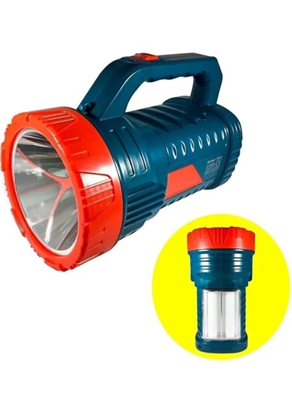 Silver Projektör 15W LED Şarjlı El Feneri ve X2 Tüp 26SMD LED Çift Yönlü