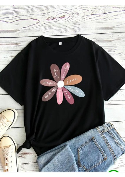 Hope You Desen Baskılı Basic T-Shirt