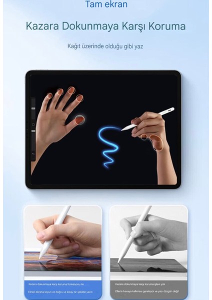 Epen01 iPad Apple Tablet Kalemi CE Sertifikalı - Hızlı Şarj-LED Pil Göstergesi Type-C Kablosu - %75'e Kadar Daha Fazla Pil Ömrü