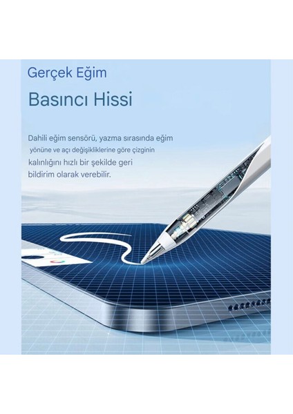 Epen01 iPad Apple Tablet Kalemi CE Sertifikalı - Hızlı Şarj-LED Pil Göstergesi Type-C Kablosu - %75'e Kadar Daha Fazla Pil Ömrü