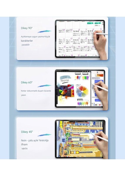 Epen01 iPad Apple Tablet Kalemi CE Sertifikalı - Hızlı Şarj-LED Pil Göstergesi Type-C Kablosu - %75'e Kadar Daha Fazla Pil Ömrü