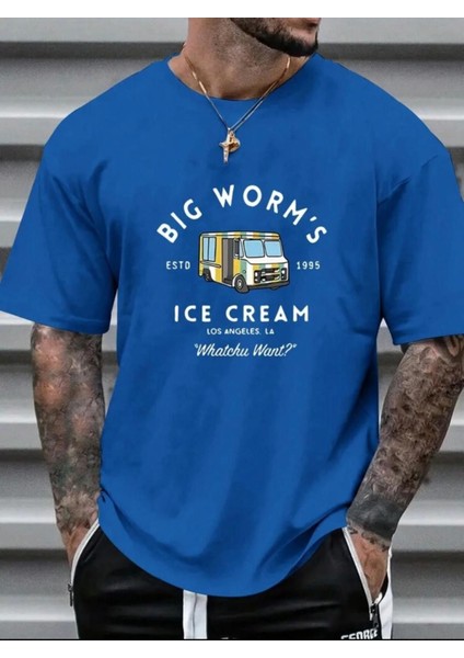 Ice Cream Baskılı Basic T-Shirt