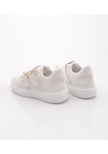 B1005 Kadin Aksesuarli Kemer Detayli Sneakers Ayakkabi