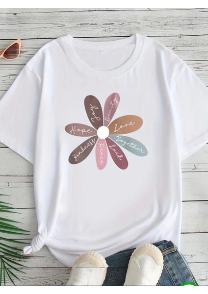 Hope You Desen Baskılı Basic T-Shirt