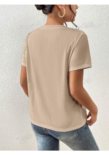 Lavanta Desen Baskılı Basic T-Shirt fiyatları