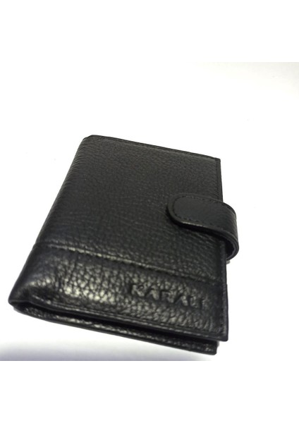 Karalı Özel Deri 20 Kartlık Kredi Kart Cüzdanı 10 cm x 8 cm
