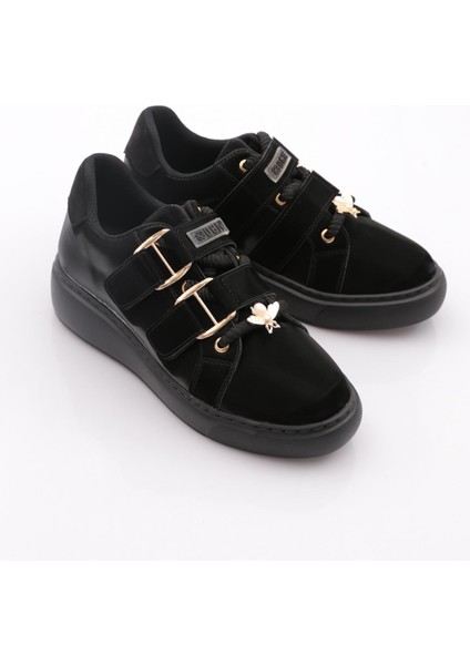 B1005 Kadin Aksesuarli Kemer Detayli Sneakers Ayakkabi