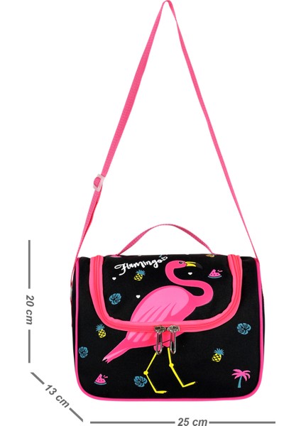 Flamingo Siyah Lisanslı Termal Isı Yalıtımlı Beslenme Çantası