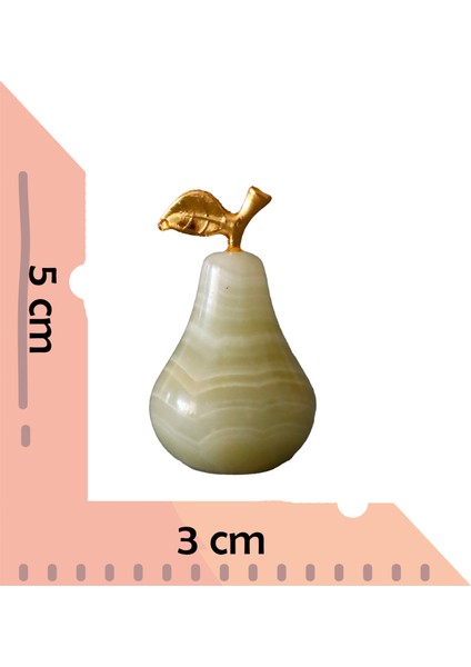 Doğal Oniks Taşından El Yapımı Armut Figür – 5 cm Dekoratif Taş Obje
