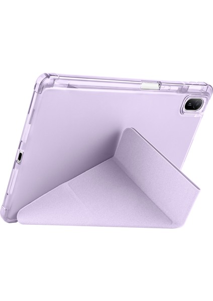 Honor Pad X8A 11 Inç Uyumlu Uyku Modlu Standlı Kalemlikli Trifolding Fuchsia Tablet Kılıfı