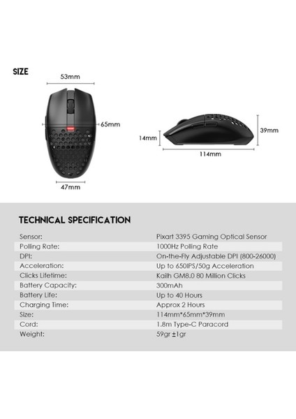 Arıa Xd7 Superlıght Kablosuz Oyuncu Mouse PAW339