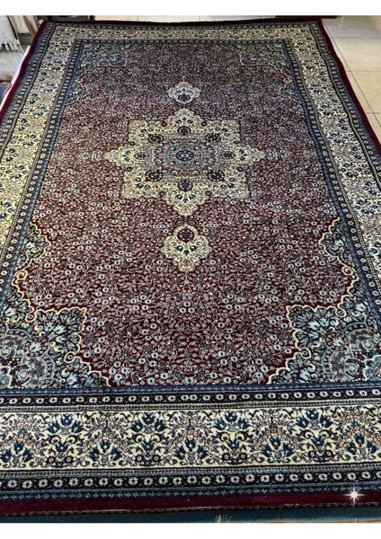 Baharistan Premium PREM01 Göbekli Klasik Salon Halısı Özel Desen Iran Halısı Tarzı Bordo
