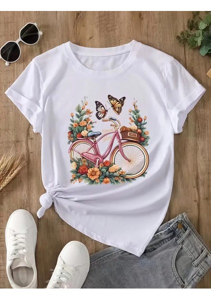 Punıx Kıds Özel Üretim Ilkbahar Temalı Baskılı Yeni Stil Kız Çocuk Ter Tutmayan Yazlık T-Hırt