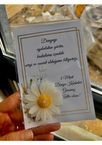 20 Adet 8 Mart Dünya Kadınlar Günü Mumlu Kartlık - Şirket, Organizasyon Hediyelik