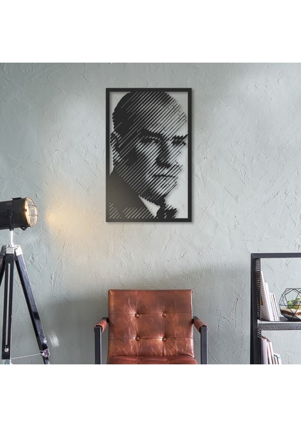 Metal Atatürk Portresi - Atatürk Duvar Tablosu - Ev Ofis Dekorasyon - Ofis Aksesuarları - APT031 modelleri