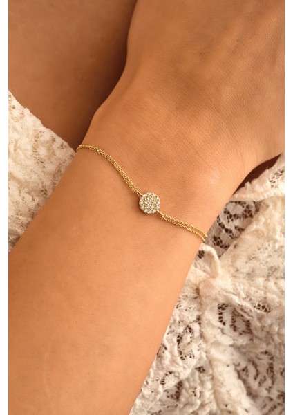 14 Ayar Altın Taşlı Daire Bileklik fiyatları