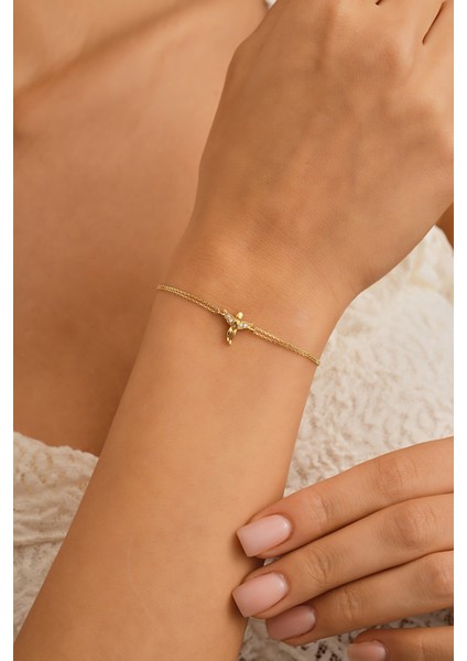 14 Ayar Altın Melek Bileklik modelleri