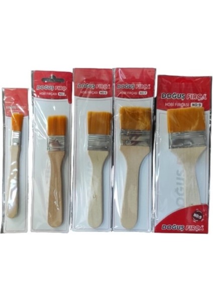 Sentetik Ipek Akrilik ve Yağlı Boya Zemin Fırçası Seti 5 Parça