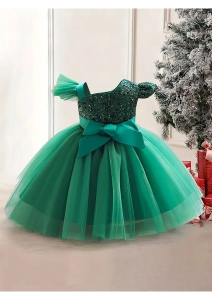 Tek Omuzlu Payetli Kız Çocuk Mezuniyet - Abiye Elbise fiyatları