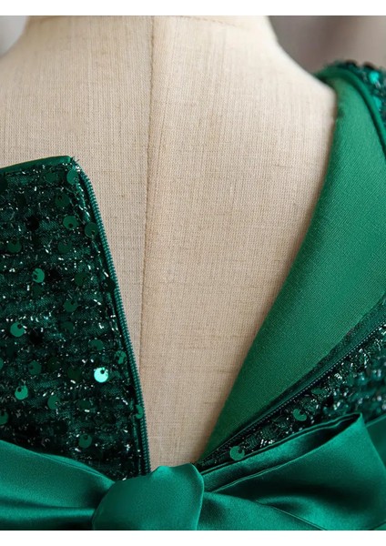 Tek Omuzlu Payetli Kız Çocuk Mezuniyet - Abiye Elbise modelleri