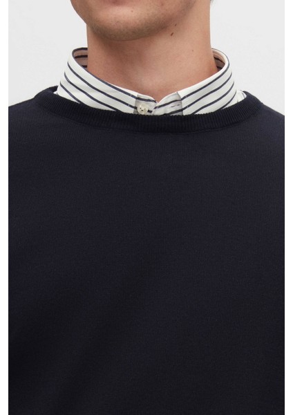 Regular Fit Lacivert Pamuk Karışımlı Triko Kazak 5HF06ORT12004 fırsatları