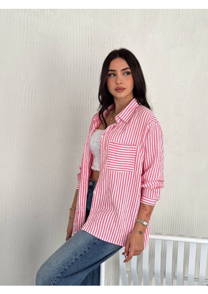 Tek Cepli Modal Kumaş Çizgili Gömlek fırsatları