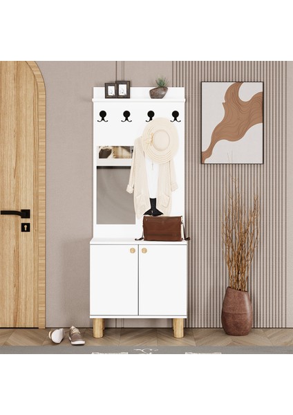 Ferda-1 Bohem Ayaklı Aynalı Vestiyer Portmanto Ayakkabılık FRD01 fiyatları