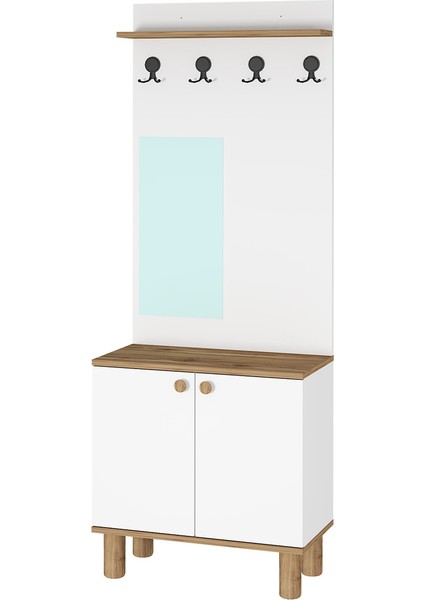 Ferda-1 Bohem Ayaklı Aynalı Vestiyer Portmanto Ayakkabılık FRD02