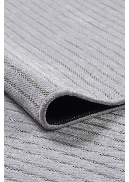 Paradis Gri Renk Fitil Model Yıkanabilir Şönil Kilim