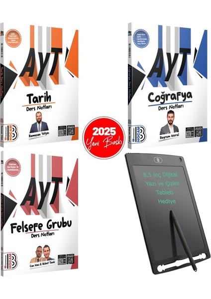2025 Ayt Tarih-Coğrafya-Felsefe Grubu Ders Notları-8.5" Pilli-Dijital Yazı ve Çizim Tableti Hediye
