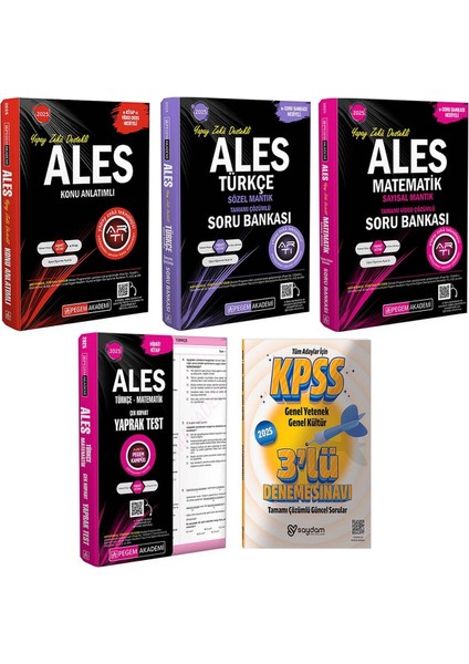 2025 Ales Konu Anlatımı / Çözümlü Türkçe / Matematik Soru Bankası / Çek Kopart Yaprak Test / 3 Deneme