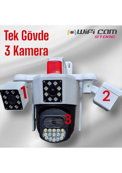 3 Kameralı Ptz Wifi Kamera