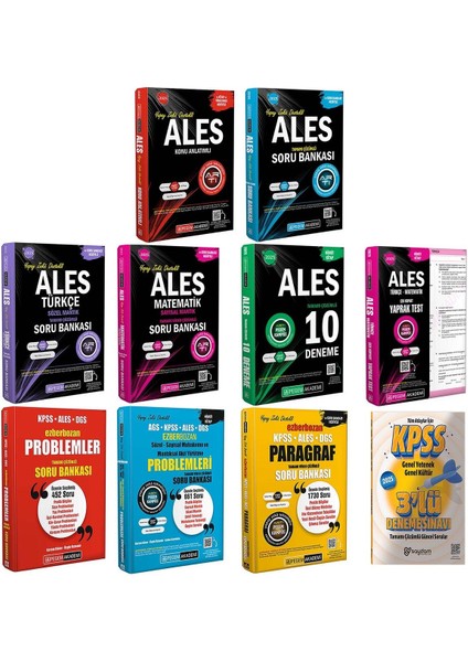 2025 Ales Mega Set / Konu / Soru / Türkçe / Matematık / 10deneme / Yaprak Test / Paragraf / Problemler / Akıl Yürütme