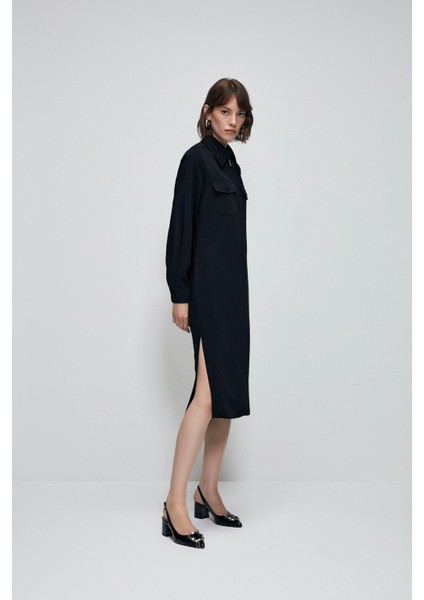 Fermuarlı Uzun Elbise Siyah 124L8734000 modelleri