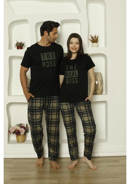 Süprem Kumaş Altı Ekose Desenli Kısa Kollu Kadın Pijama TAKIMI-6610 fırsatları
