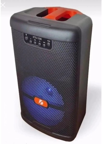 KTS-1330 Mikrofonlu Rgb Ledli Taşınabilir 6,5 Inç Bluetooth Hoparlör Usb-Tf-Fm Radyo Siyah