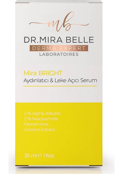 Bright - Aydınlatıcı & Serum Glutatyon, Hyaluronik Asit, Kojik Asit 30 ml