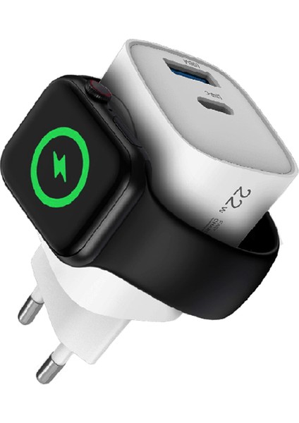 C320 22W Pd + USB + Akıllı Saat Şarj Adaptörü