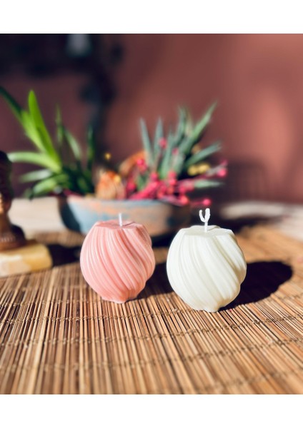 - Sarmal Mum - Soya Wax El Yapımı Pudra Kokulu Mum