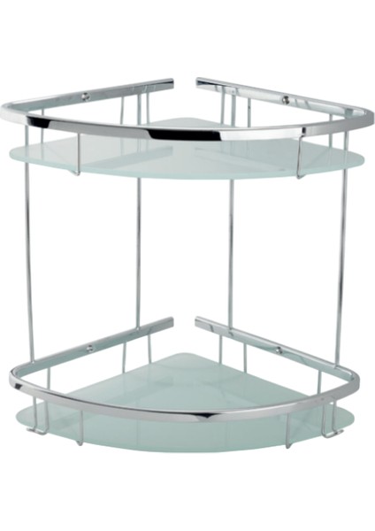 Paslanmaz Pirinç Karmina Camlı Oval Süngerlik İkili 22X22 cm Sabunluk Şampuanlık modelleri