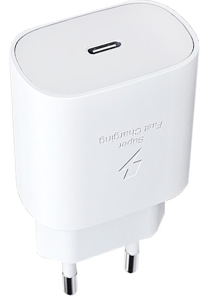 Samsung Galaxy A05 A05S A15 A15 5g Uyumlu 25W Turbo Hızlı Şarj Aleti Cihazı Adaptörü(Başlık) Pd Beyaz