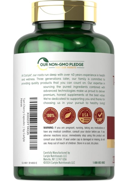 Tart Cherry 10,500MG 200 Release Capsules.made In Usa modelleri
