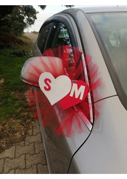 Kırmızı Beyaz Kalpli Konvoy Süsü 20 Li